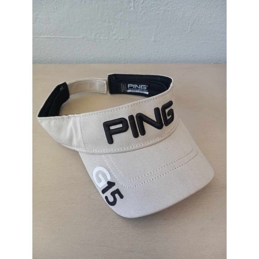 Ping G15 Beige Black White Bamboo Charcoal Adjustable Active Golf Visor Hat